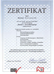 Zertifikat-Klempner-Grundlehrgang
